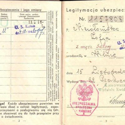 Dokumenty Zofii Niziołomskiej , Wilno lata 30-te XX w
